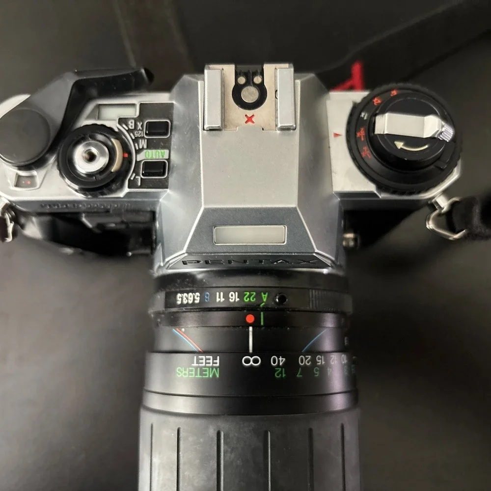 Pentax Super Program 35mm Camera w/ Vivitar 28-210mm Lens Untested/As Is